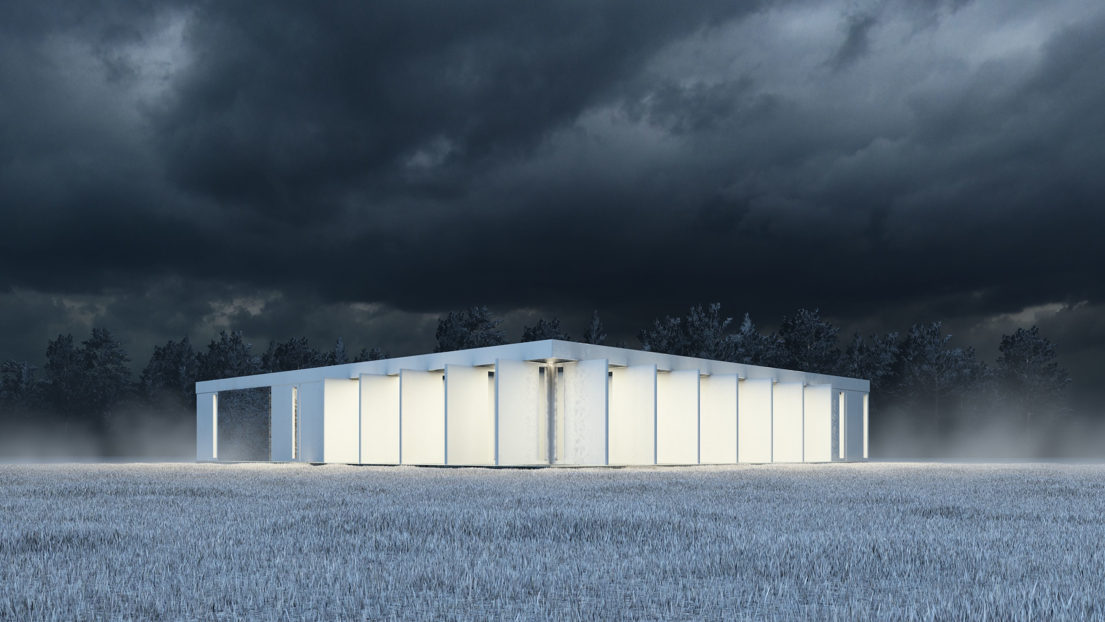 Modern Transparent House 3D model_1