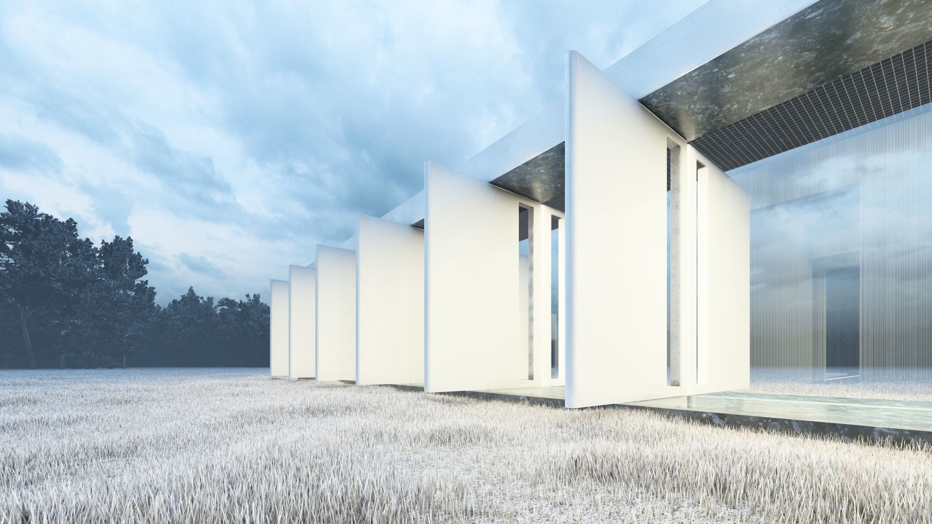 Modern Transparent House 3D model_4