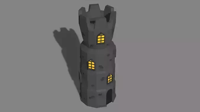 Low-Poly Cartoon Tower