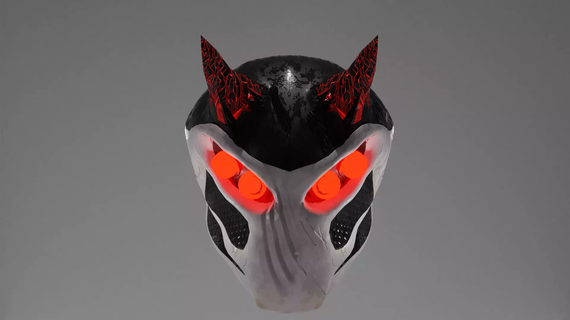 space helmet with horns Low-poly 3D model_0