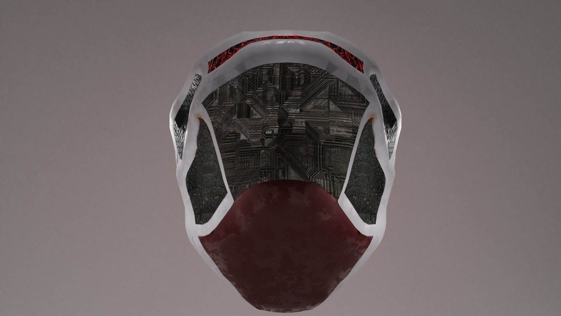 space helmet with horns Low-poly 3D model_2