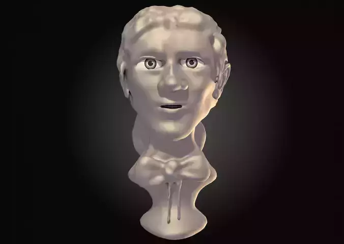 male head face ponytail