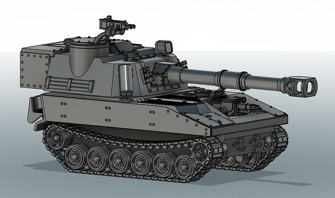 Paladin pattern mobile artillery 3D print model