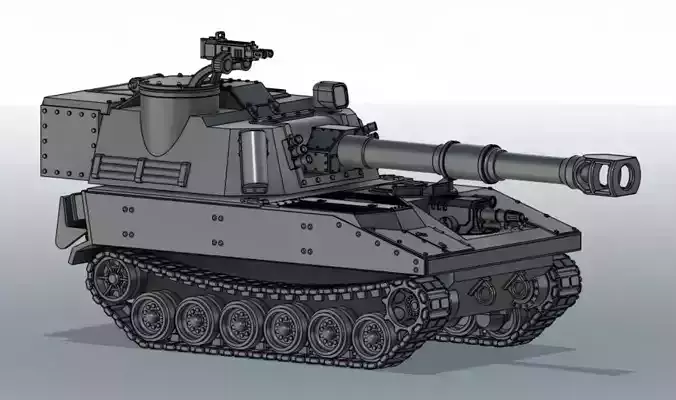 Paladin pattern mobile artillery 3D print model