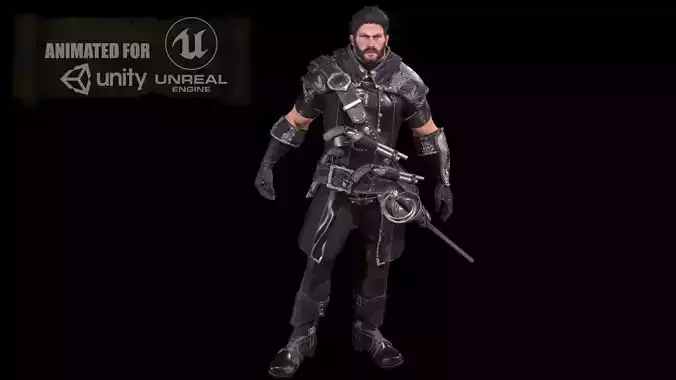 PirateMan Low-poly 3D model