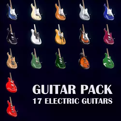 Guitar Pack - 17 electric guitars 3D Model Collection