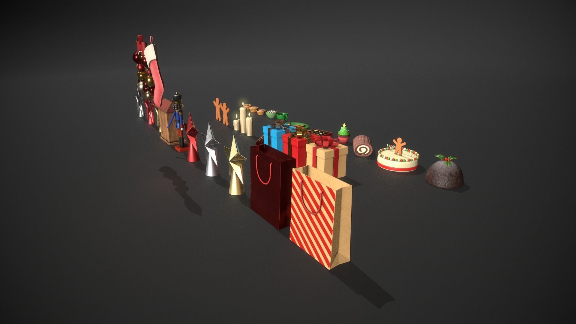 Christmas Props Pack - 25 Unique Assets Low-poly 3D model_6
