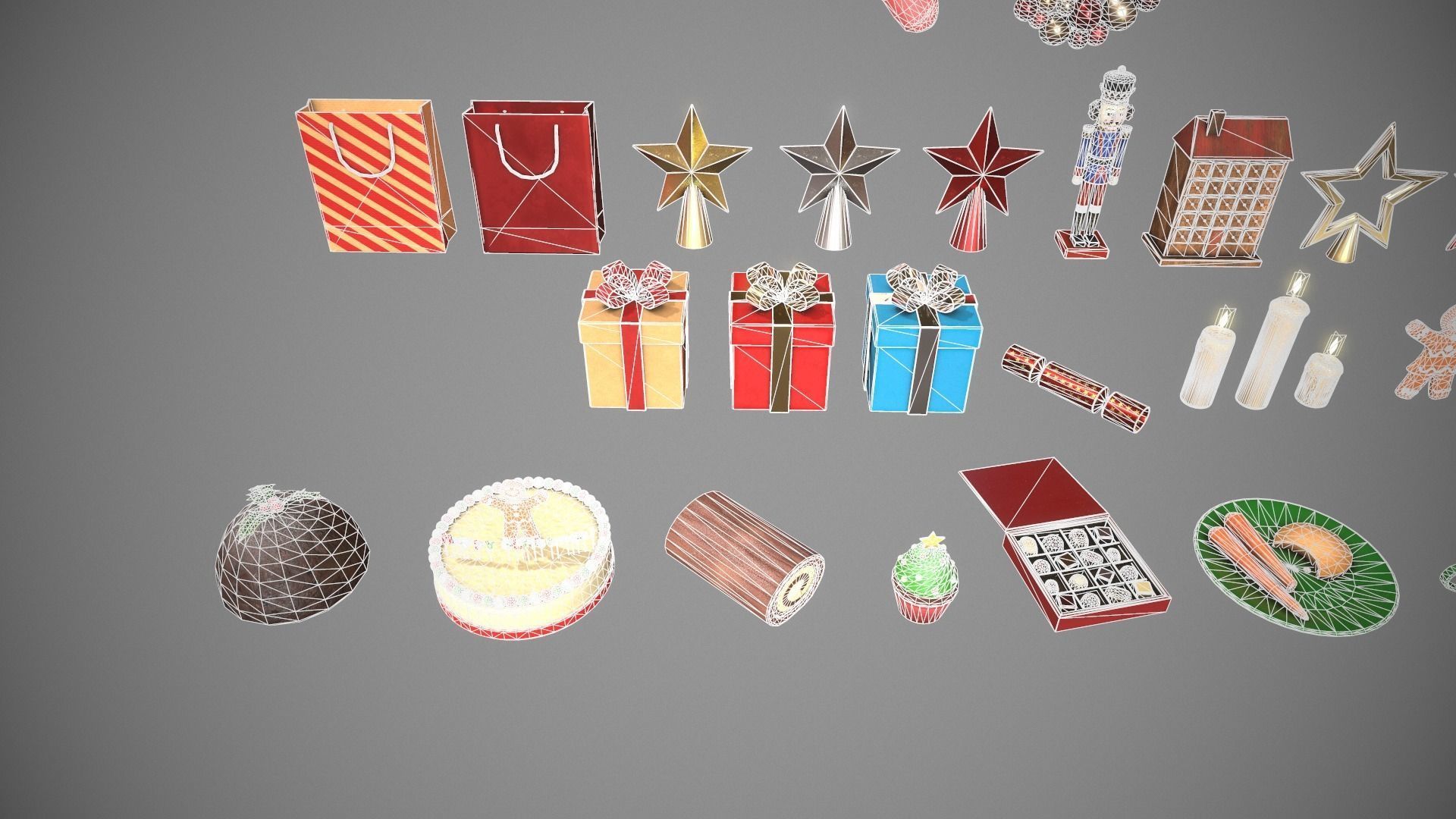 Christmas Props Pack - 25 Unique Assets Low-poly 3D model_12