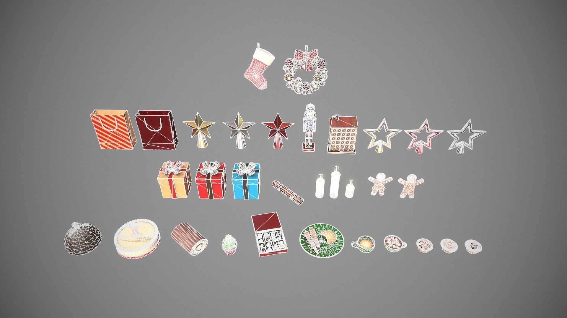 Christmas Props Pack - 25 Unique Assets Low-poly 3D model_11