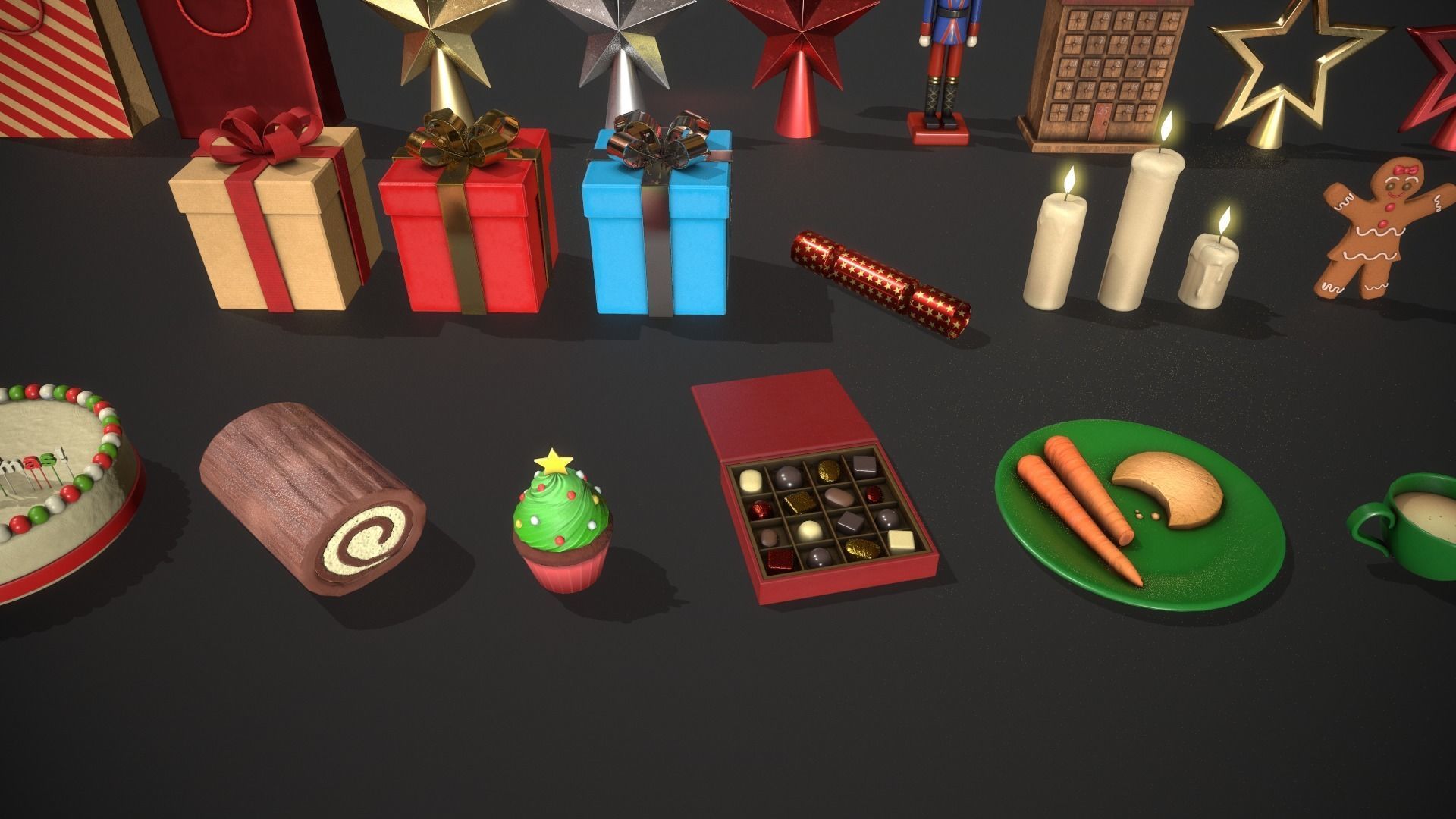 Christmas Props Pack - 25 Unique Assets Low-poly 3D model_8