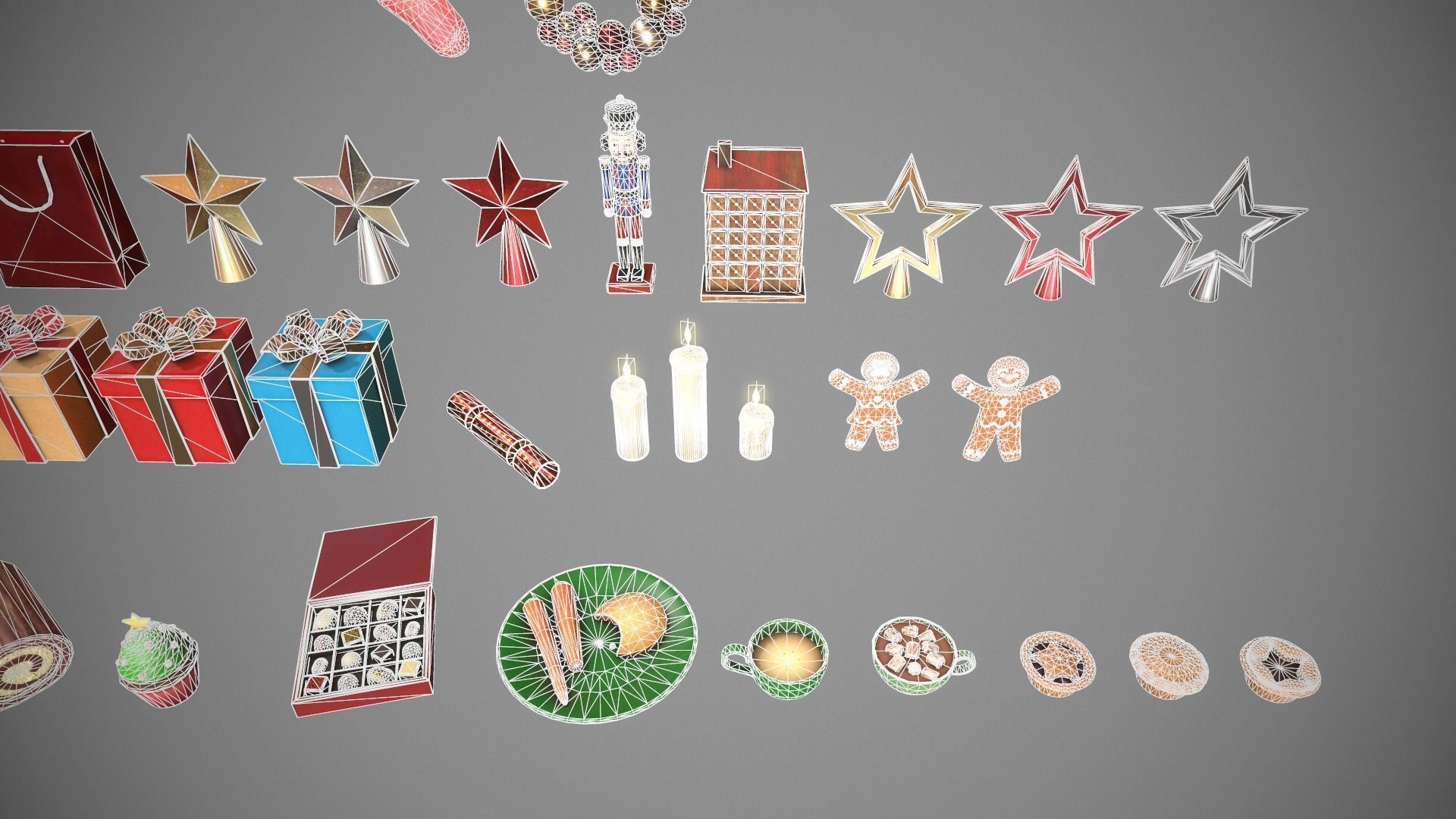 Christmas Props Pack - 25 Unique Assets Low-poly 3D model_13
