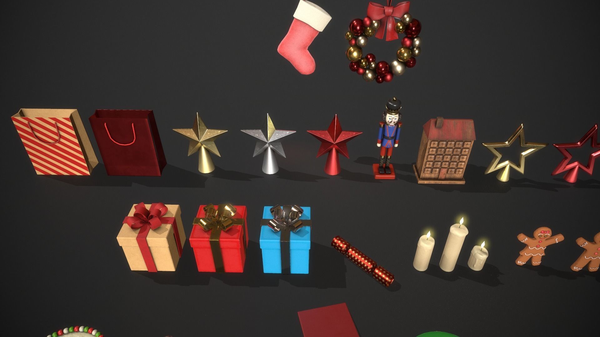 Christmas Props Pack - 25 Unique Assets Low-poly 3D model_9