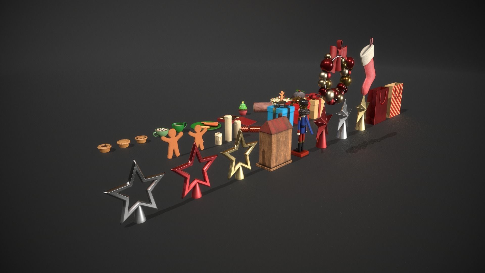 Christmas Props Pack - 25 Unique Assets Low-poly 3D model_5