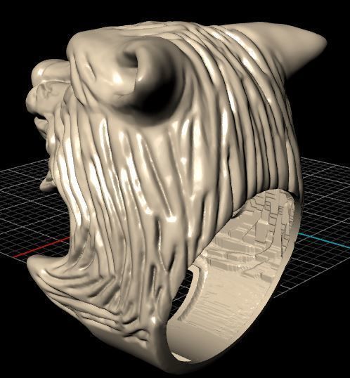 wolf Ring 3D print model_5