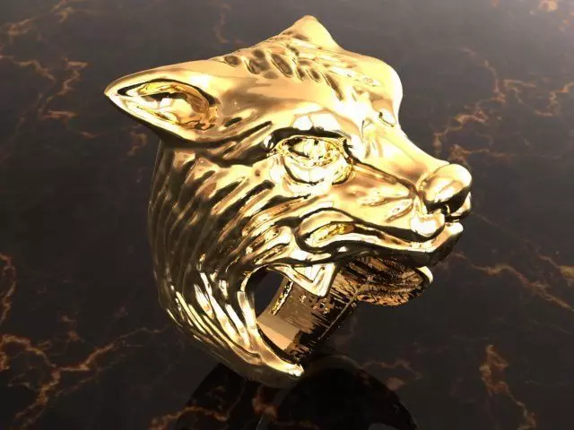 wolf Ring 3D print model_0