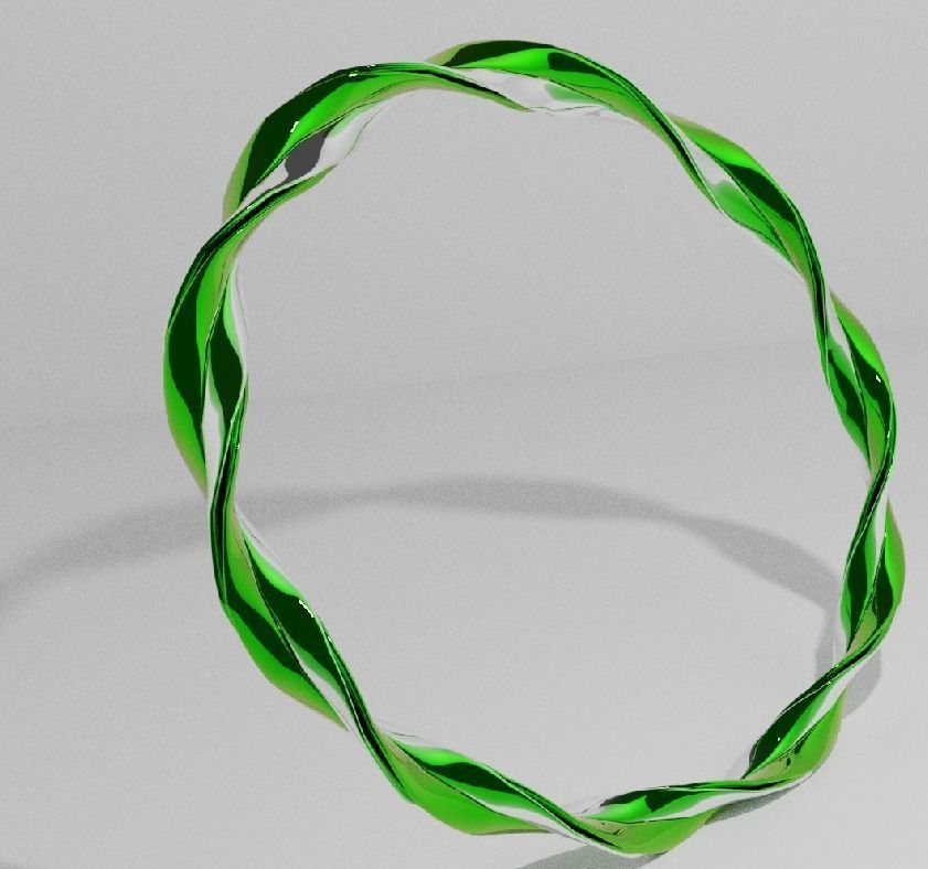 Green ring type 3 3D model_1