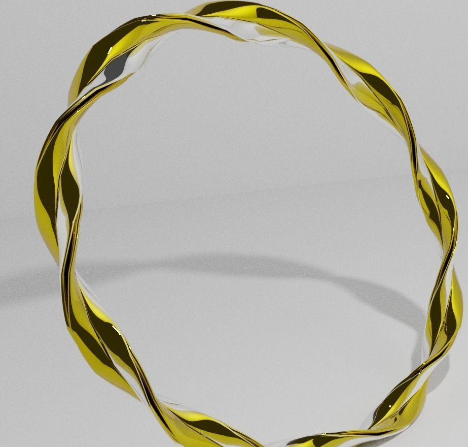 Gold ring type 3 3D model_1