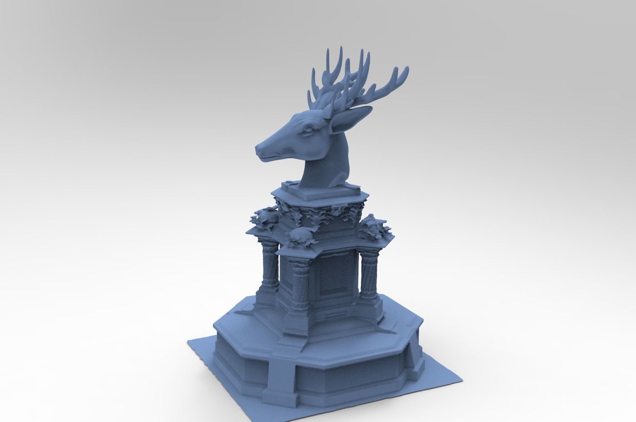 Reindeer Bust statue  3D model_1