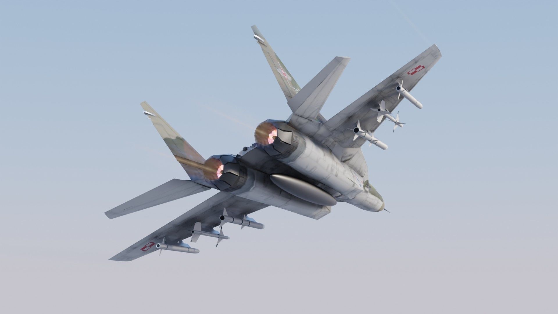 MIG-29 Fulcrum Ghost of Kyiv Low-poly 3D model_13
