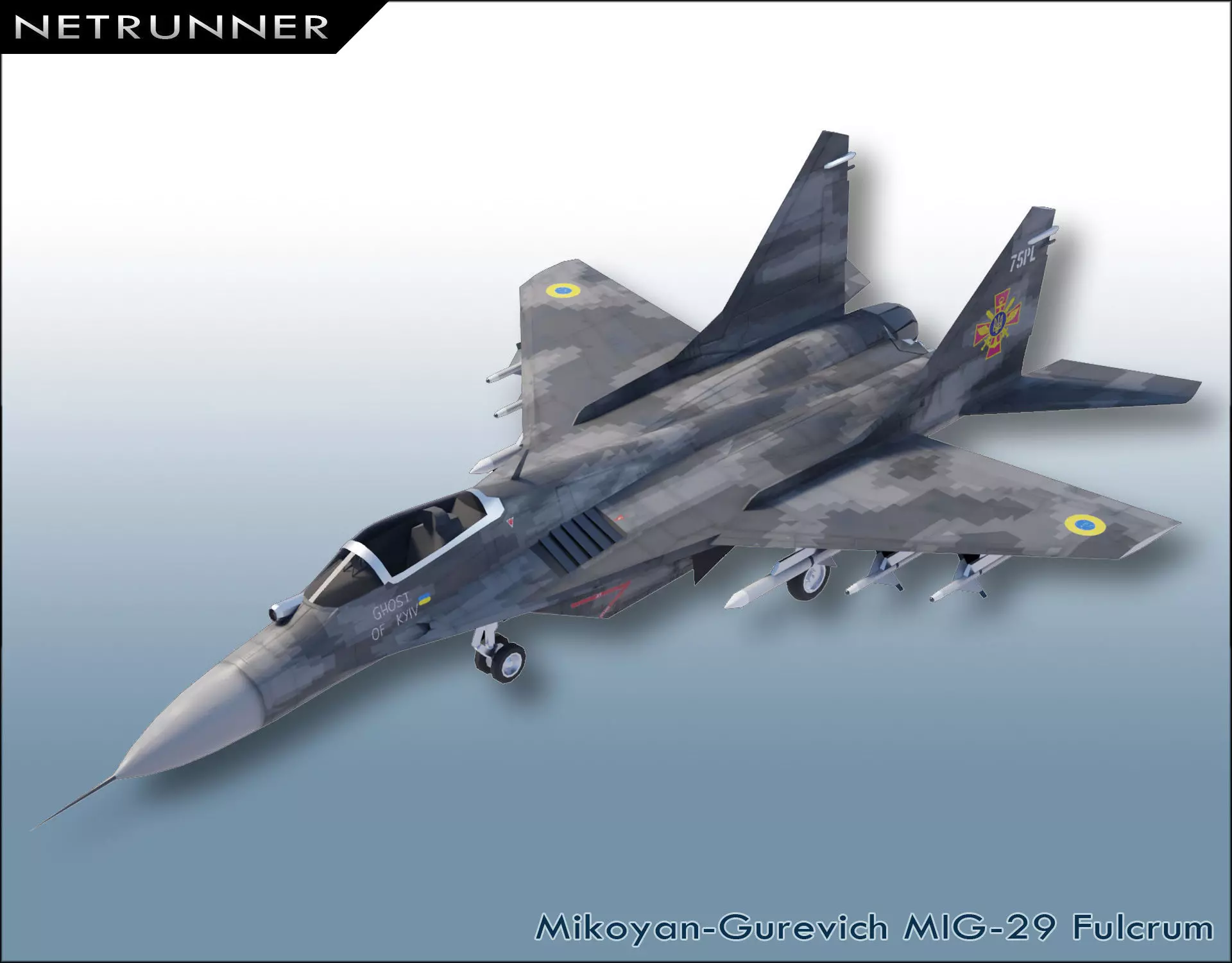 MIG-29 Fulcrum Ghost of Kyiv Low-poly 3D model_0