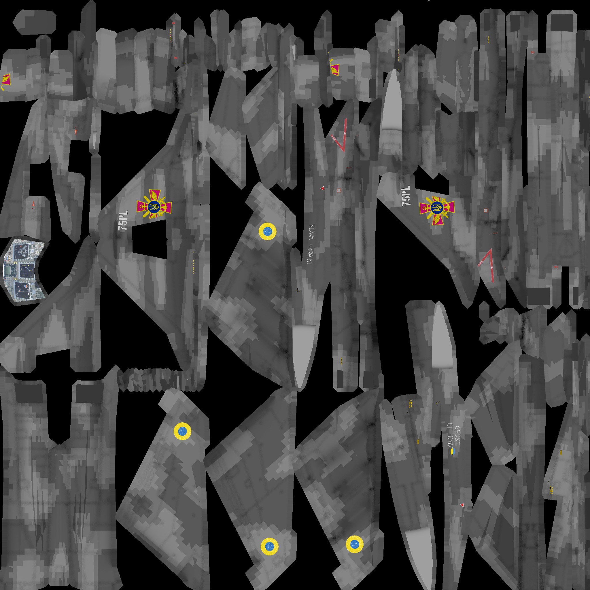 MIG-29 Fulcrum Ghost of Kyiv Low-poly 3D model_25