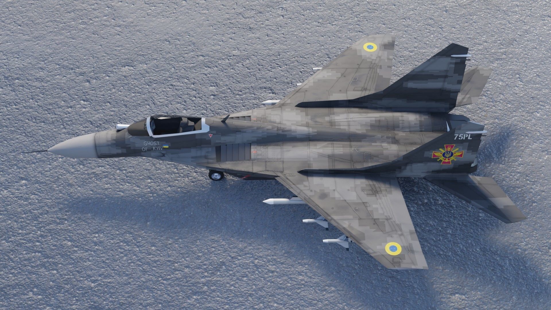 MIG-29 Fulcrum Ghost of Kyiv Low-poly 3D model_3