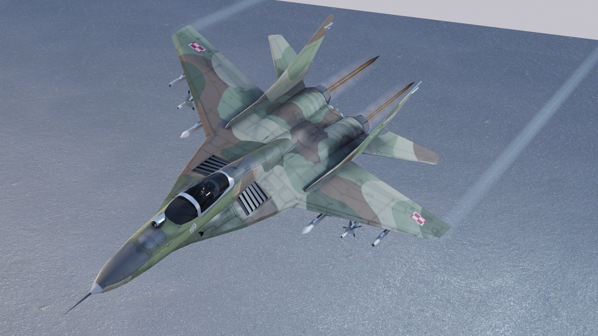 MIG-29 Fulcrum Ghost of Kyiv Low-poly 3D model_14