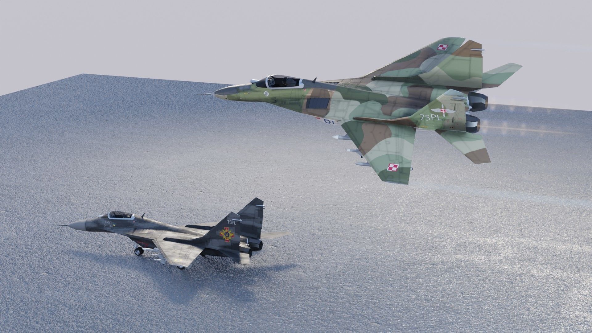 MIG-29 Fulcrum Ghost of Kyiv Low-poly 3D model_16