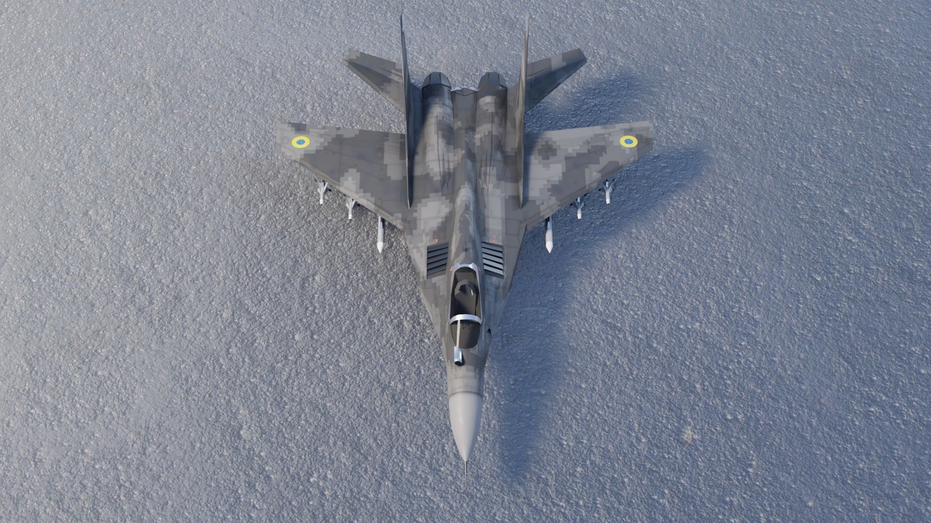 MIG-29 Fulcrum Ghost of Kyiv Low-poly 3D model_6