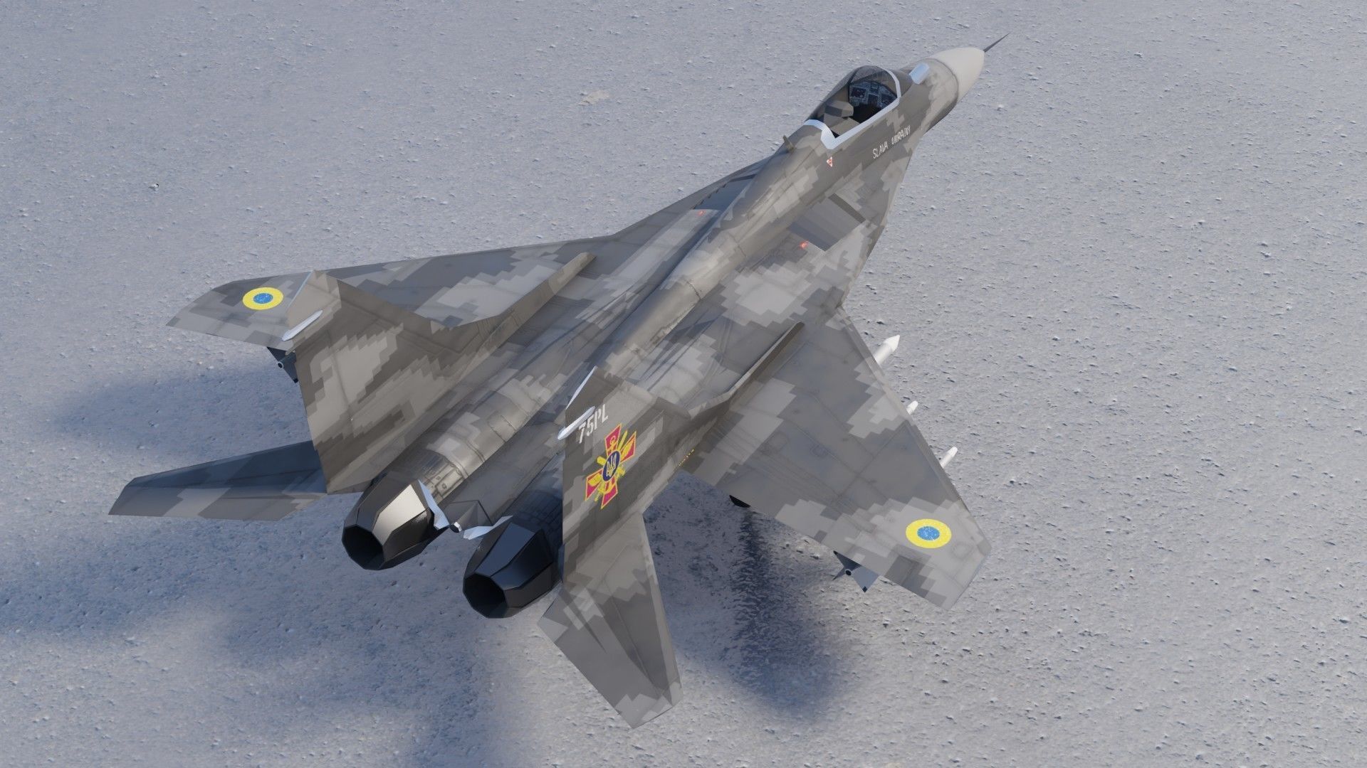MIG-29 Fulcrum Ghost of Kyiv Low-poly 3D model_9