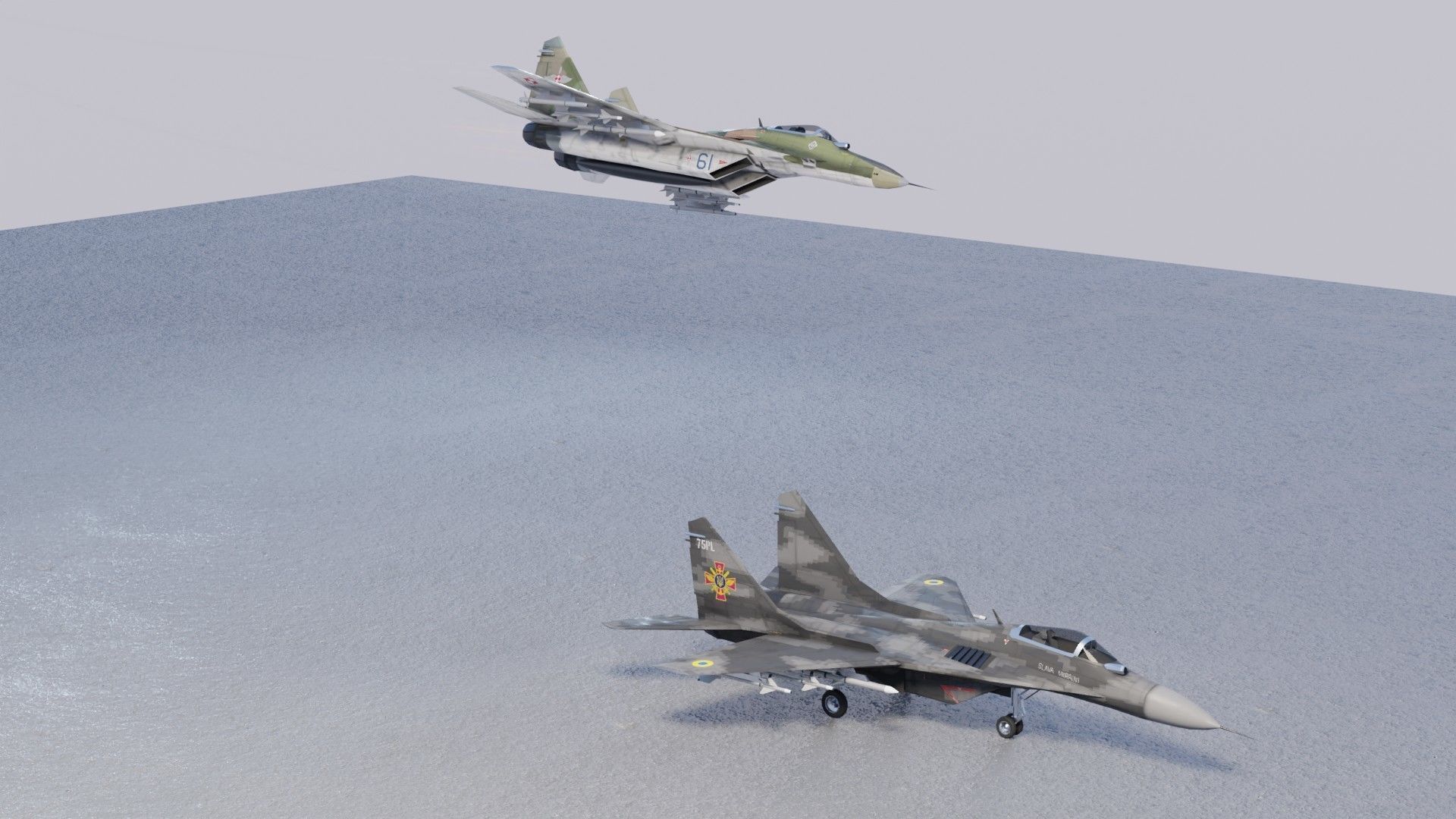 MIG-29 Fulcrum Ghost of Kyiv Low-poly 3D model_19