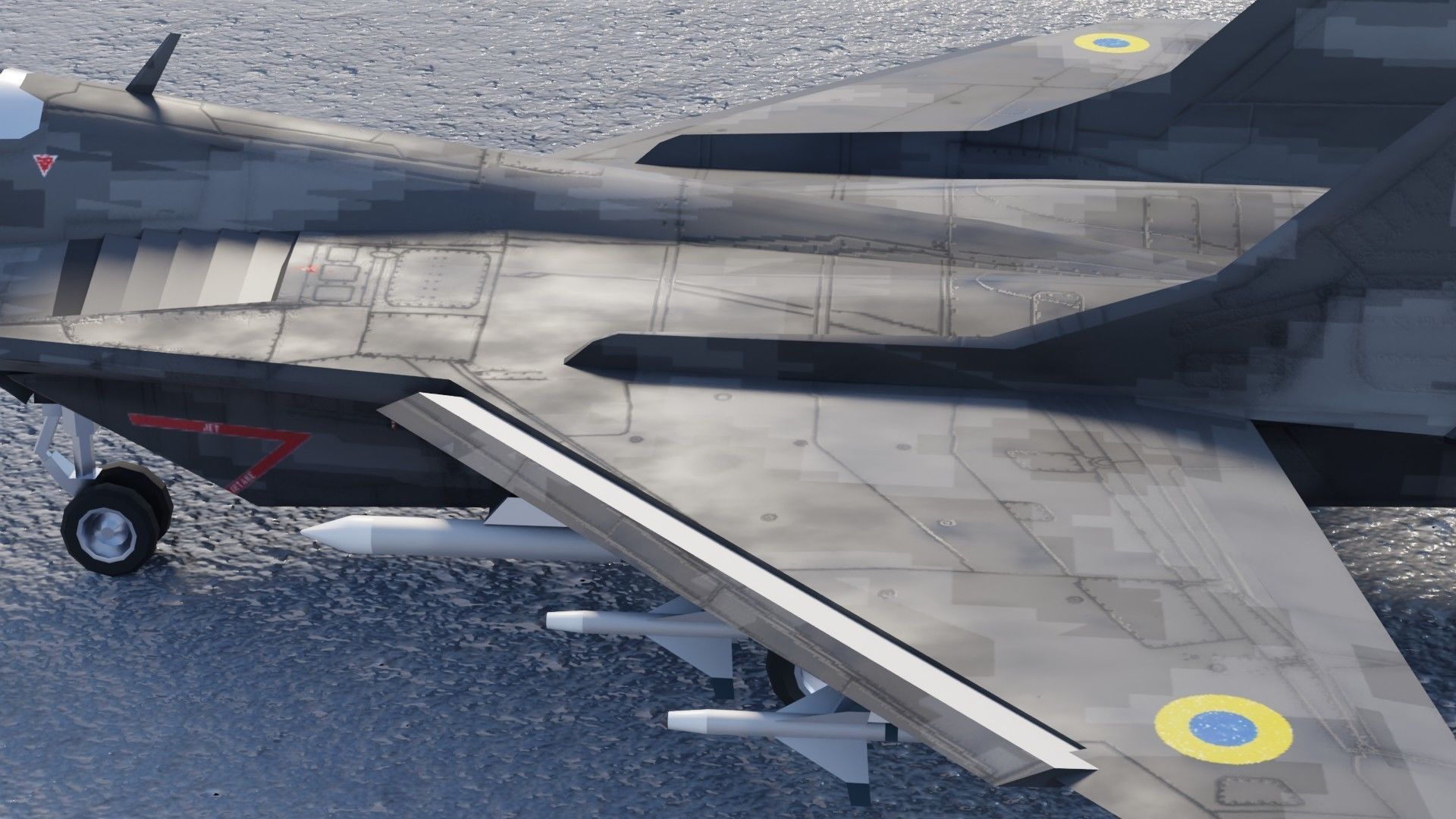 MIG-29 Fulcrum Ghost of Kyiv Low-poly 3D model_23