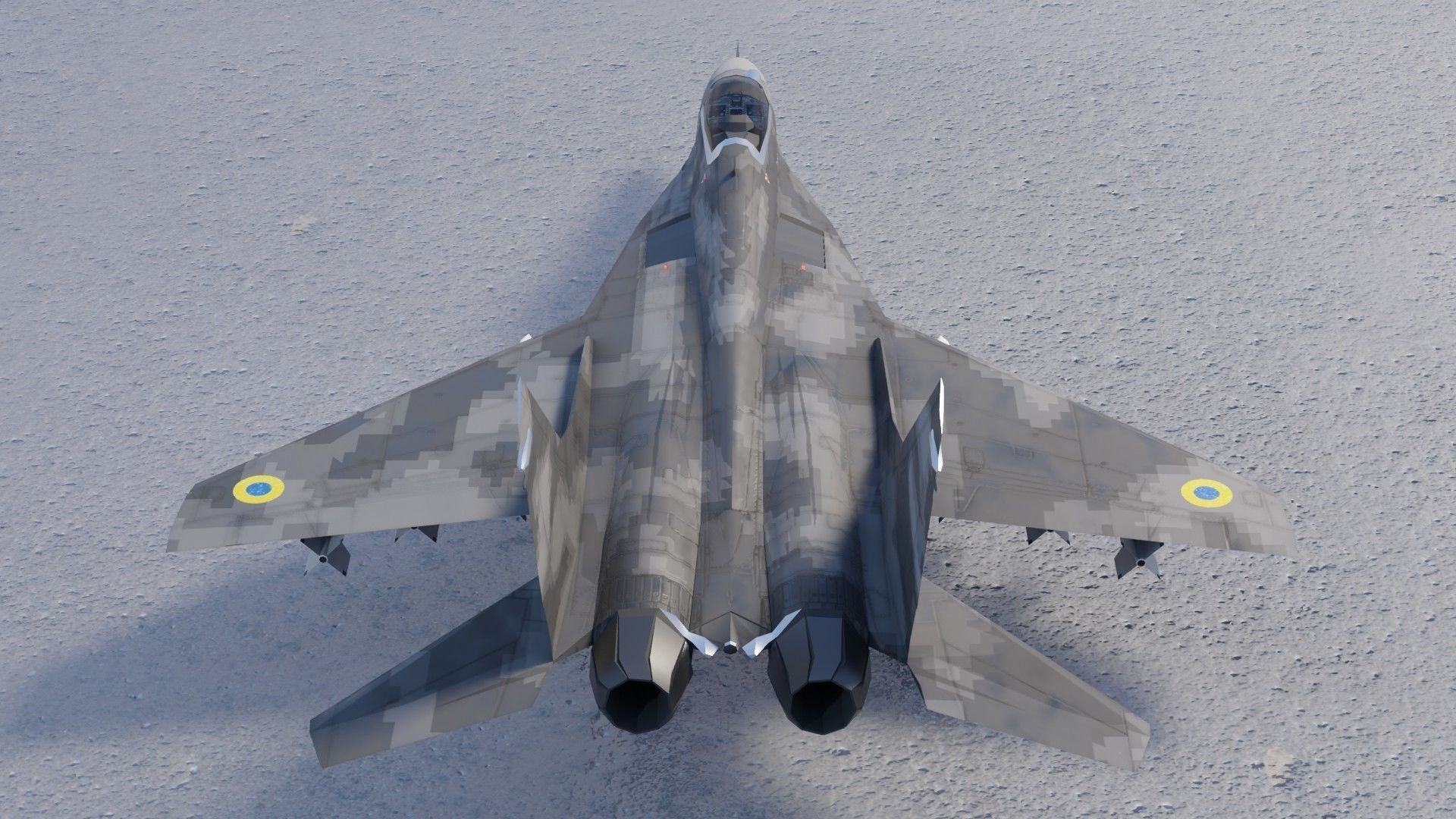 MIG-29 Fulcrum Ghost of Kyiv Low-poly 3D model_7
