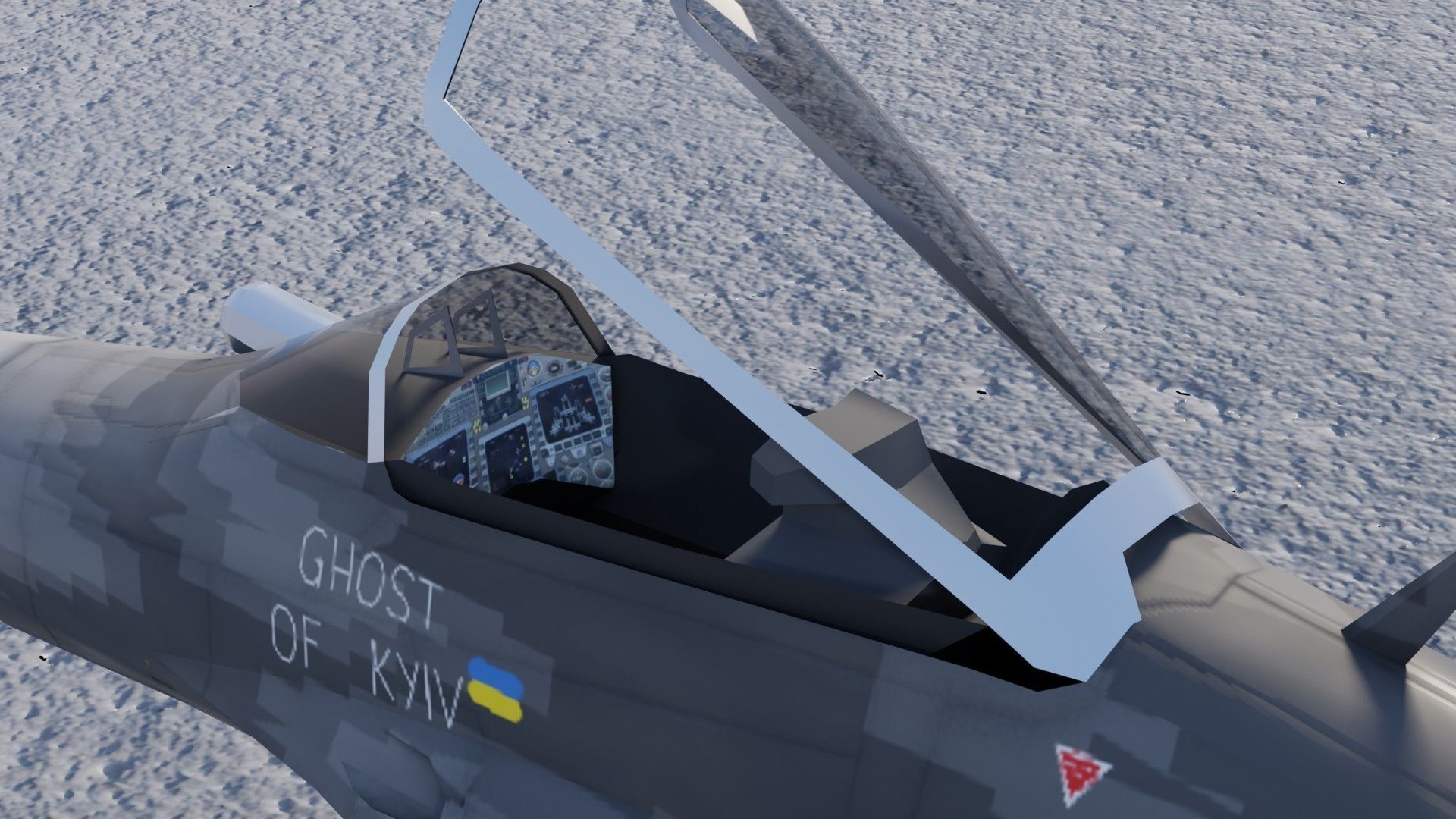 MIG-29 Fulcrum Ghost of Kyiv Low-poly 3D model_24