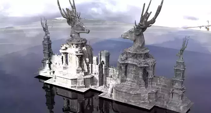 Christmas Reindeer Mansion gate 2 3D model