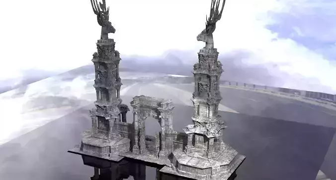 Reindeer Mansion gate 3  3D model