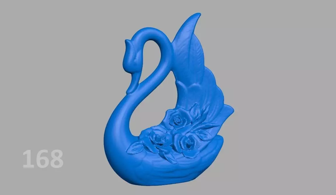P168P168 swan with flowers 3D print model_0