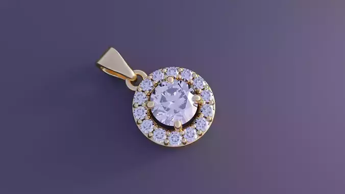 Gold Pendant with Diamonds 