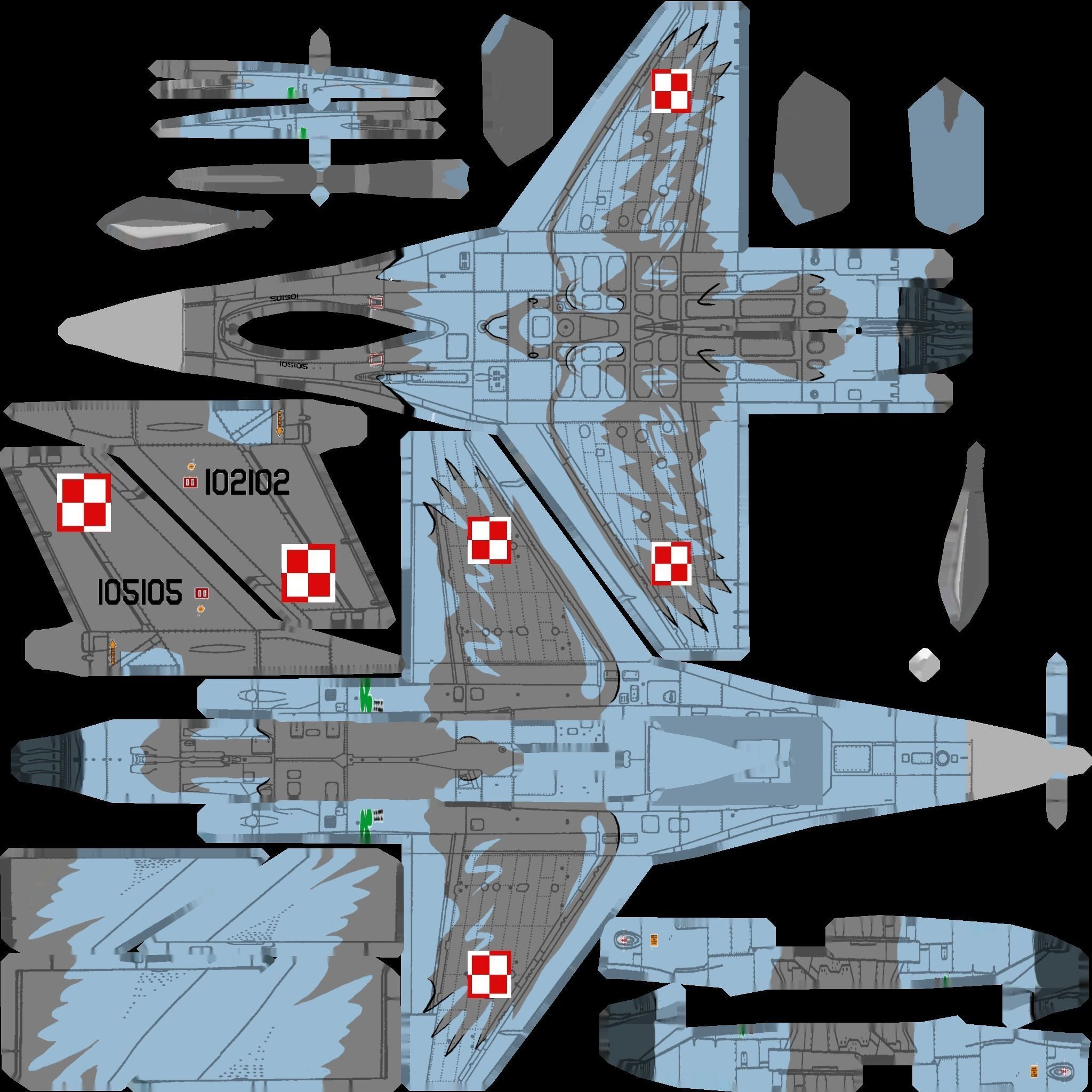 General Dynamics F-16 Falcon jet fighter Low-poly 3D model_18