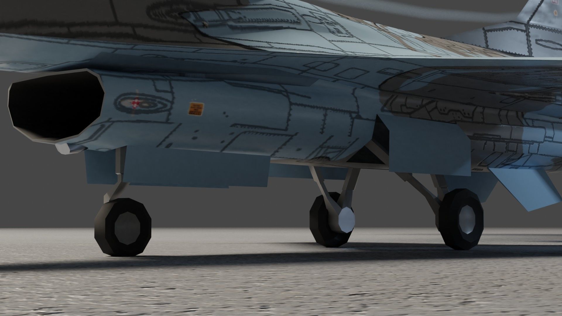 General Dynamics F-16 Falcon jet fighter Low-poly 3D model_16