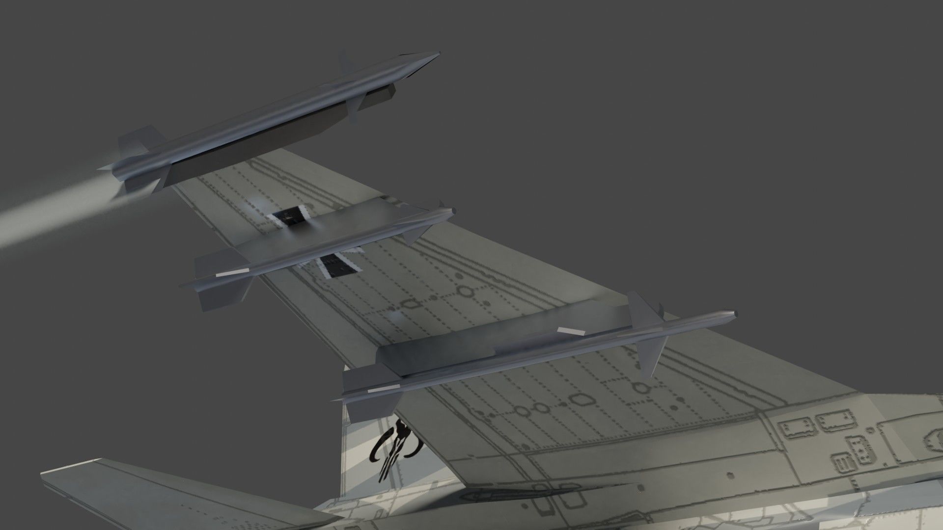 General Dynamics F-16 Falcon jet fighter Low-poly 3D model_15