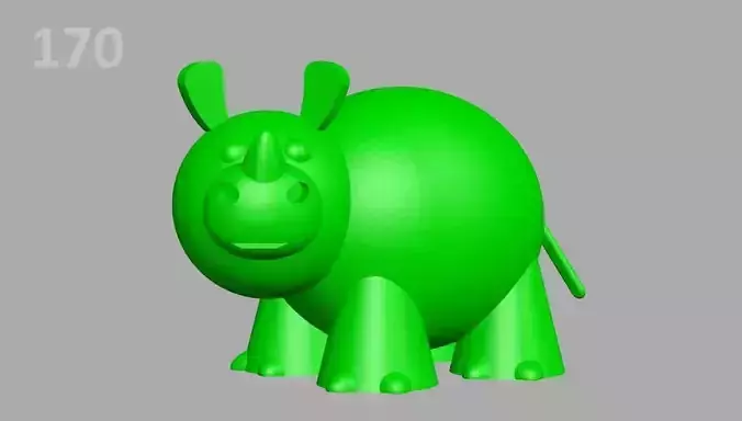 170-rhino rhino 3D print model