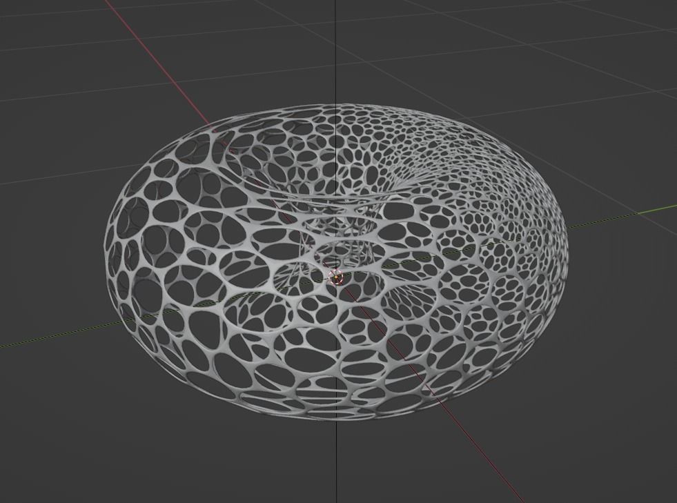 Abstract Wireframe Torus Low-poly 3D model_1