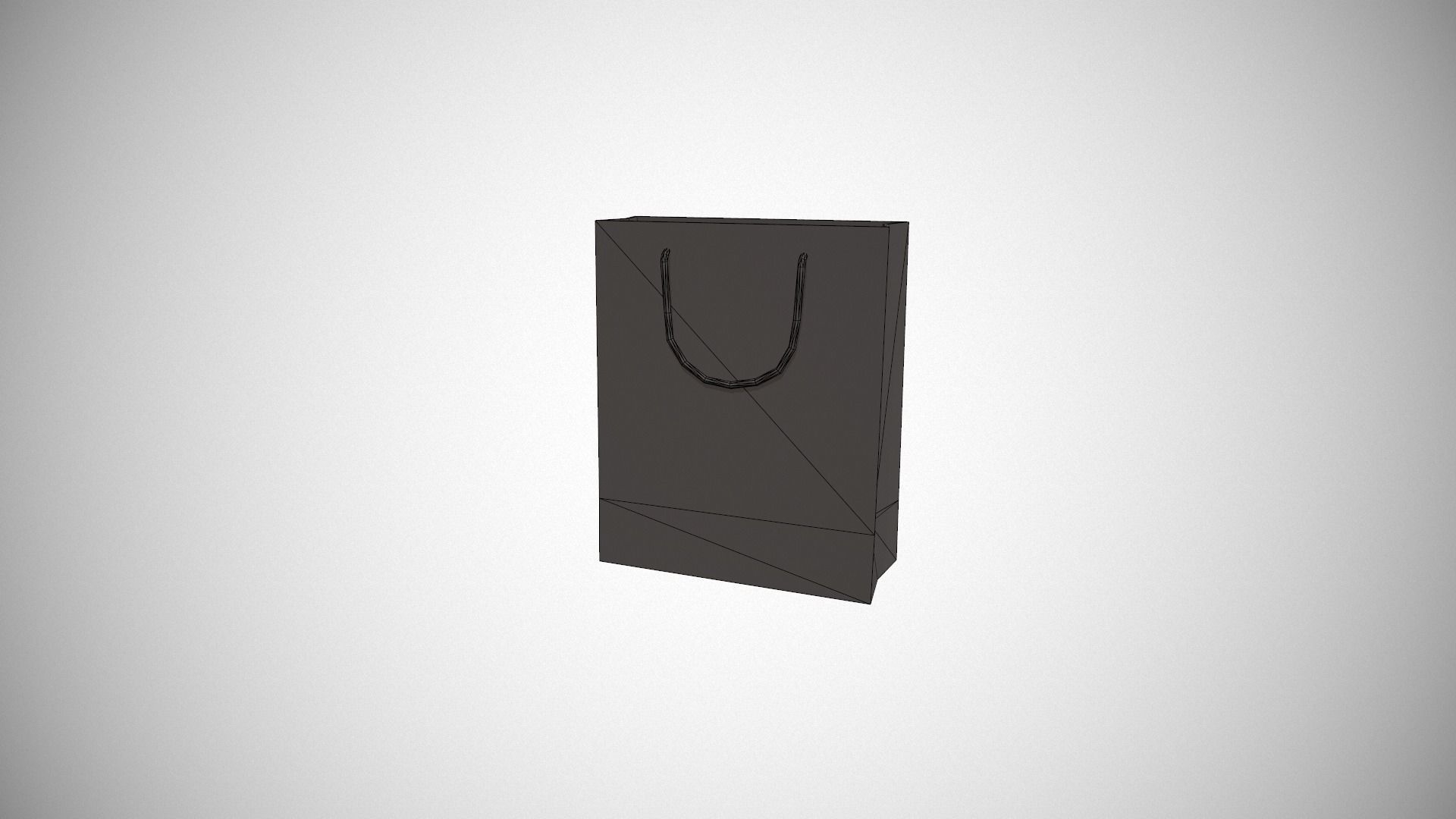 Blue Striped Gift Bag Low-poly 3D model_16
