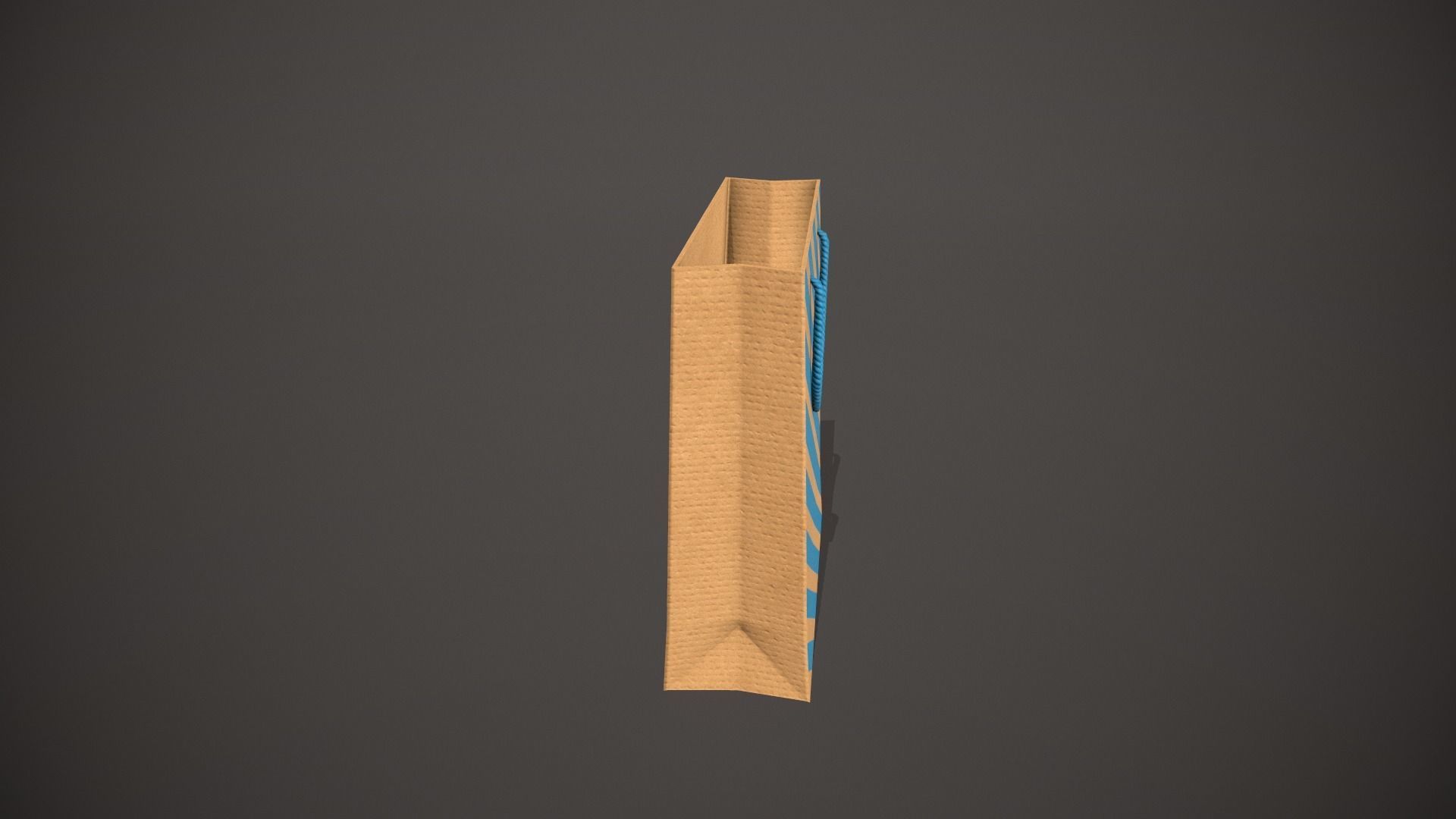 Blue Striped Gift Bag Low-poly 3D model_7