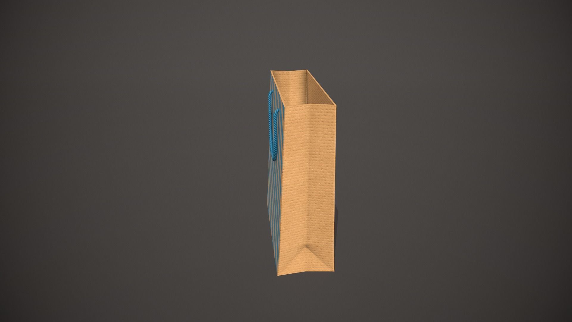 Blue Striped Gift Bag Low-poly 3D model_2