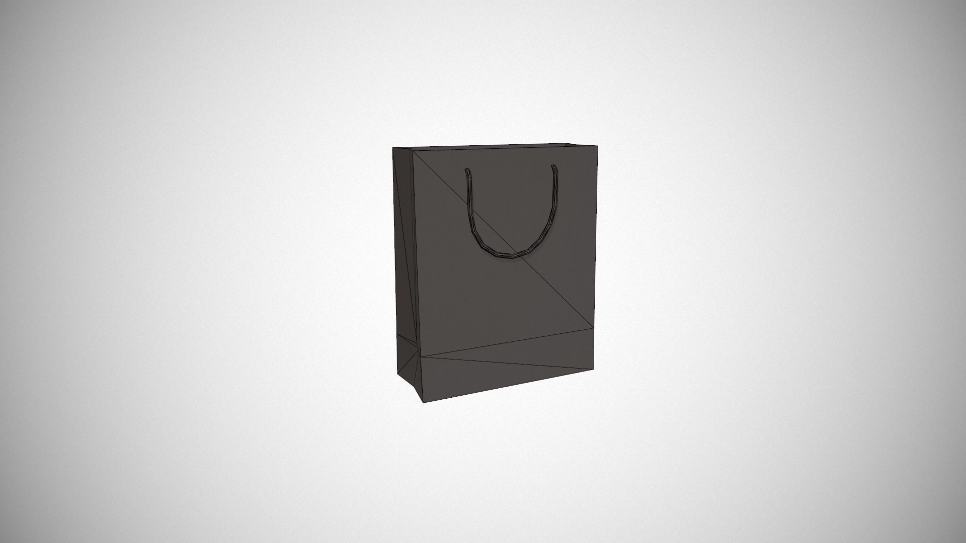 Blue Striped Gift Bag Low-poly 3D model_12