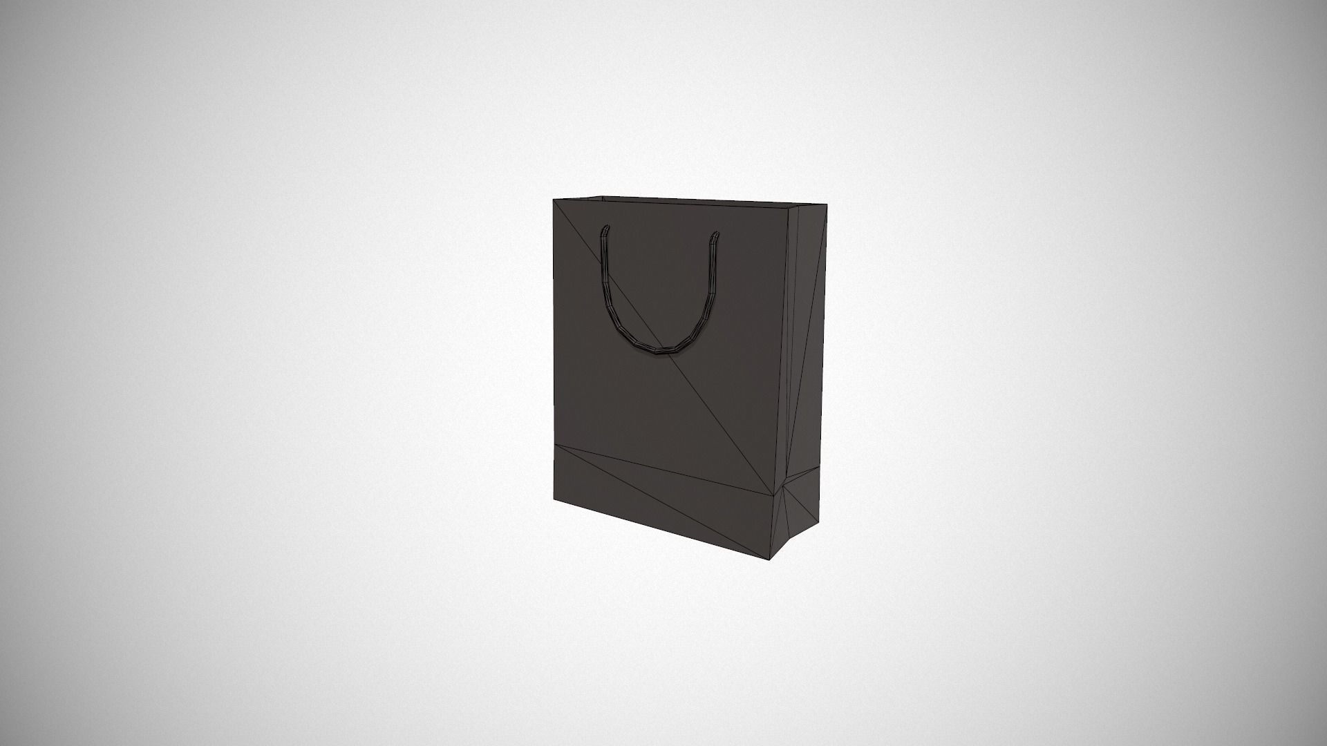 Blue Striped Gift Bag Low-poly 3D model_21