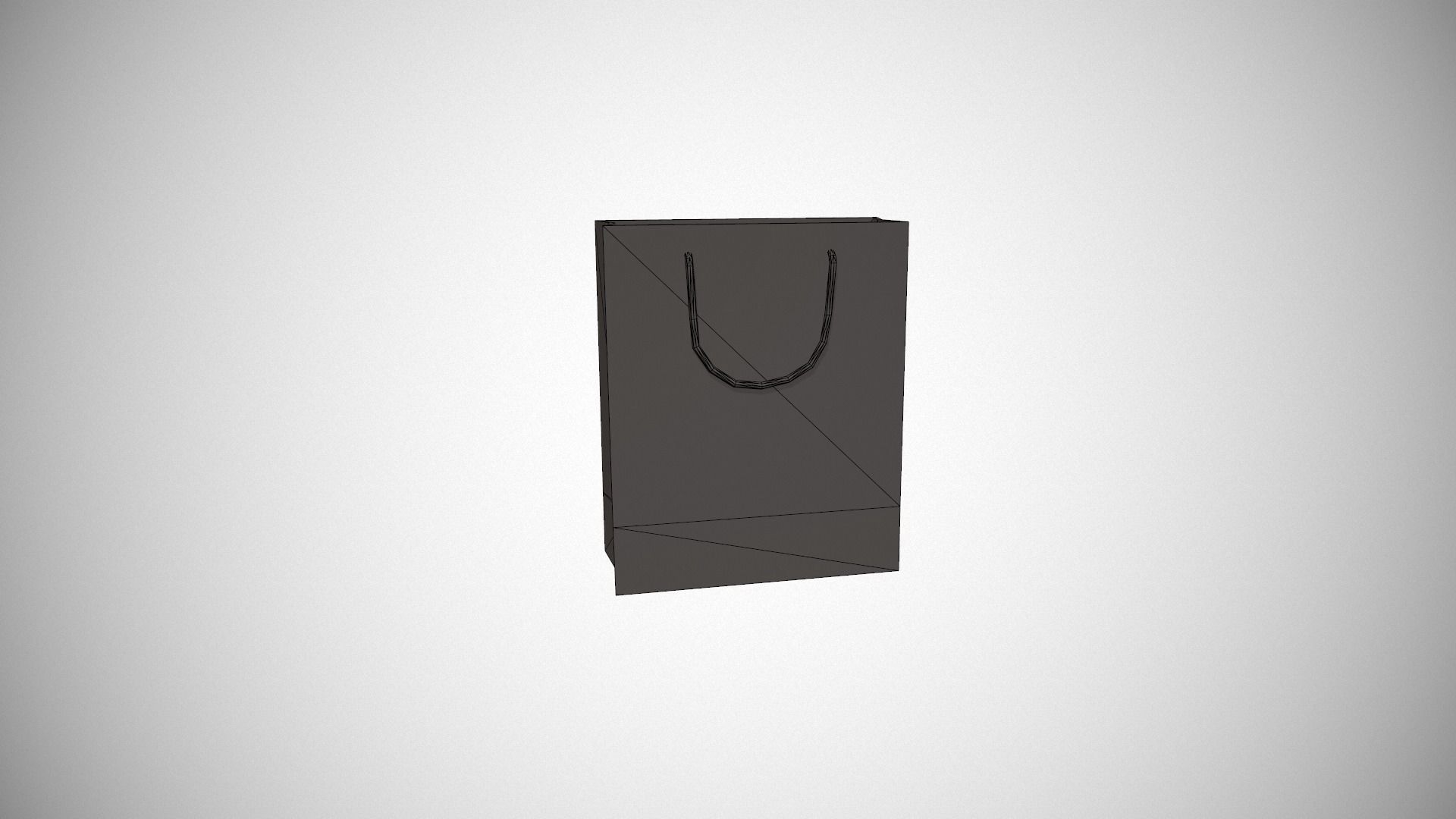 Blue Striped Gift Bag Low-poly 3D model_17