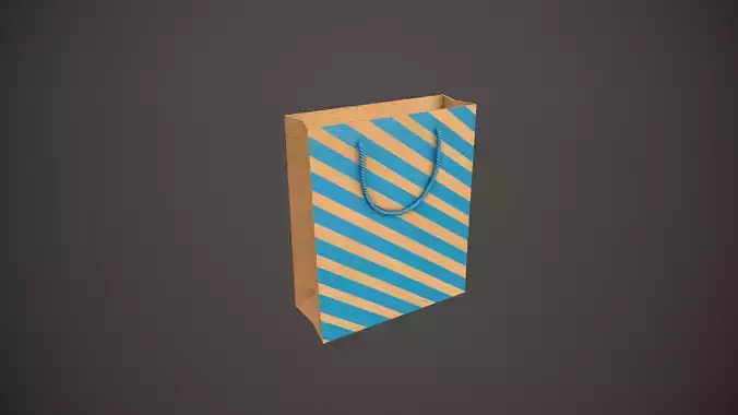 Blue Striped Gift Bag